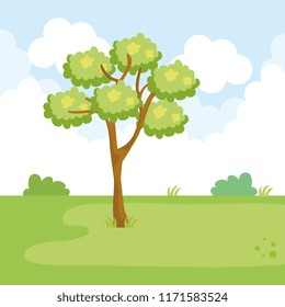 paisaje de parque con escena de árbol