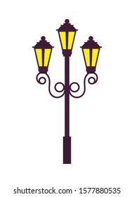park lanterns post urban isolated icon vector illustration design