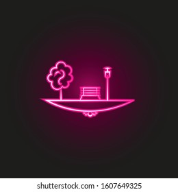 Park light and tree neon style icon. Simple thin line, outline vector of landspace icons for ui and ux, website or mobile application