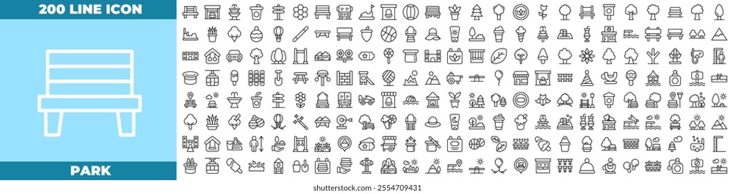 Park Line Editable Icons set.