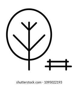 Park Line Icon. 96x96 for Web Graphics and Apps.  Simple Minimal Pictogram. Vector