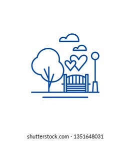 Park line icon concept. Park flat  vector symbol, sign, outline illustration.