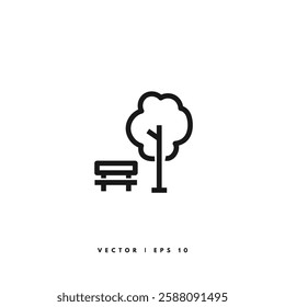 Park Line Icon. Editable Stroke