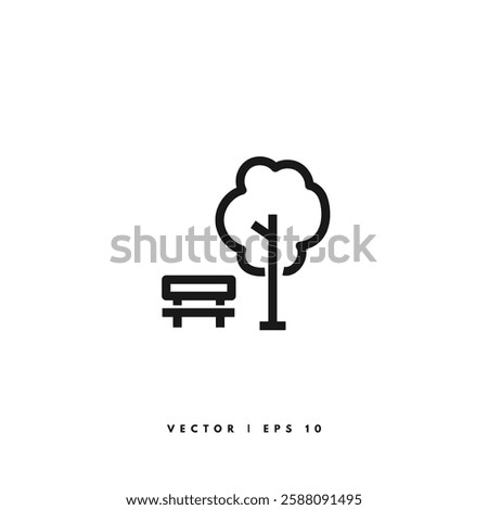 Park Line Icon. Editable Stroke
