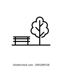 park line icon vector isolated on white background