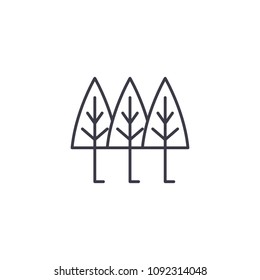 Park linear icon concept. Park line vector sign, symbol, illustration.