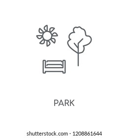 Park linear icon. Park concept stroke symbol design. Thin graphic elements vector illustration, outline pattern on a white background, eps 10.