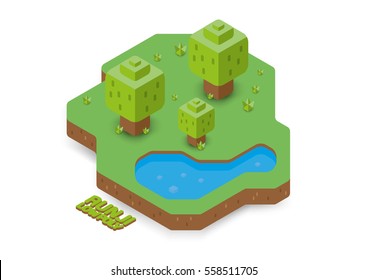Park low polygon vector