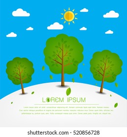 Park. Natural landscape in the flat style. a beautiful park.Environmentally friendly natural landscape.Vector illustration