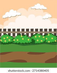 O parque natureza fundo ilustração vetor design em tarde.