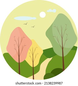 Park Natur, Illustration, Vektorgrafik auf weißem Hintergrund.