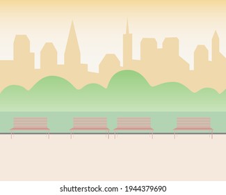 Park nobody, blank template. Flat vector stock illustration. Garden outside the city. Natural landscape. Blank template with nobody for animation. Illustration for design, overlay