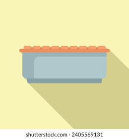 Park outdoor bench icon flat vector. Outdoor furniture. Wooden and metal material