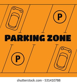 Park with parking places parking zone vector