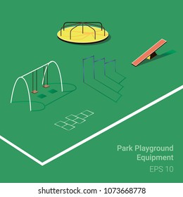 Park playground equipment, vector illustration 