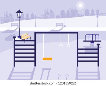 park with playground isolated icon