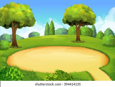 Park, playground, vector background