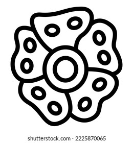 Vector de contorno de ícono de rafflesia. Planta de flores. Cocina tropical