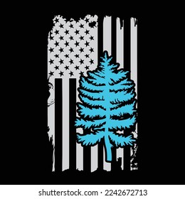 Park Ranger Distressed American Flag Tree Minimalist