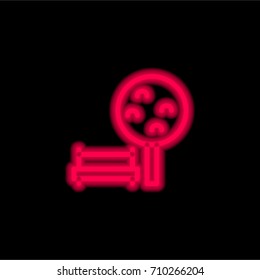 Park red glowing neon ui ux icon. Glowing sign logo vector