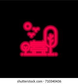 Park red glowing neon ui ux icon. Glowing sign logo vector