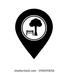 Park or Rest Area Location Icon. Vector Illustration