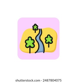 Park road line icon. Path, way, forest. Nature concept. Vector illustration can be used for topics like getaway, recreation, garden