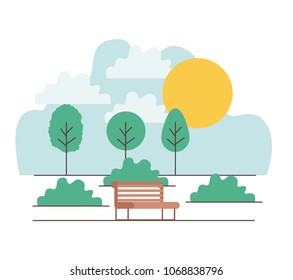 park scene with chair