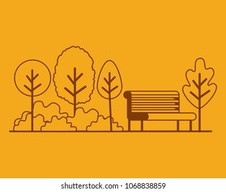 park scene with chair