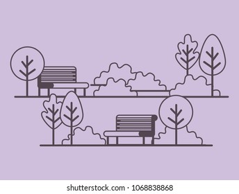 park scene with chair