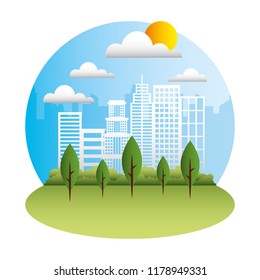 park scene at day isolated icon