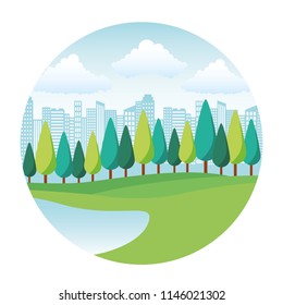 park scene isolated icon