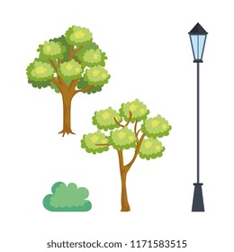 park scene set icons