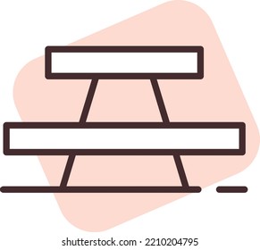 Park seats, illustration, vector on white background.