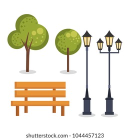 park set elements icons