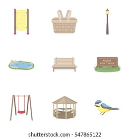 Park set icons in cartoon style. Big collection of park vector symbol stock illustration