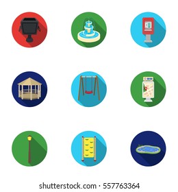 Park set icons in flat style. Big collection of park vector symbol stock illustration