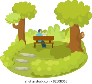 park small cartoon