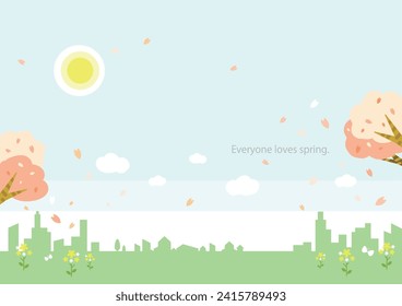Park im Frühling, Stadtbild