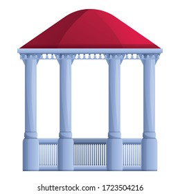 Park stone gazebo icon. Cartoon of park stone gazebo vector icon for web design isolated on white background
