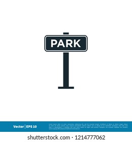 park street sign icon logo template