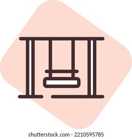 Park swing, illustration, vector on white background.