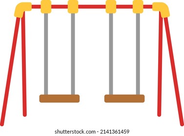Park swing isolated vector illustration.