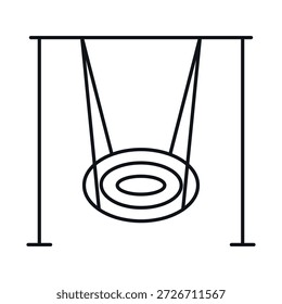Ícone vetor de contorno de balanço de parque adequado para projetos de design e ilustração com equipamento recreativo ao ar livre