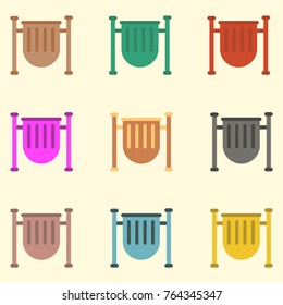 park trash urn vector illustration set