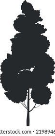 Park tree black silhouette. Park botanical element