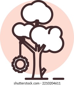 Park tree , illustration, vector on white background.