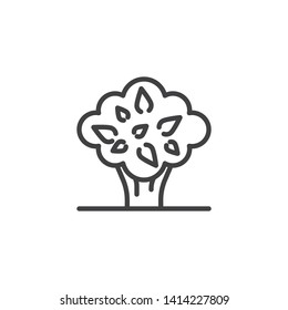 Park tree line icon. linear style sign for mobile concept and web design. Garden tree with leaves outline vector icon. Nature symbol, logo illustration. Vector graphics