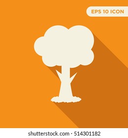 Park tree vector icon on orange background, isolated 