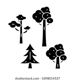Park trees black icon concept. Park trees  vector sign, symbol, illustration.